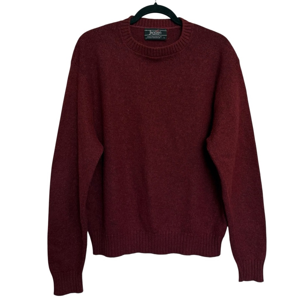Vintage Jantzen Burgundy Knit Crewneck Sweater Size Large